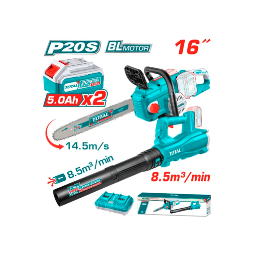 [142910] Combo motosierra 16"+sopladora 20v 2b total
