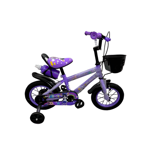 [144360] Bicicleta 12 bmx niña 1v max con canasta pl morado armada