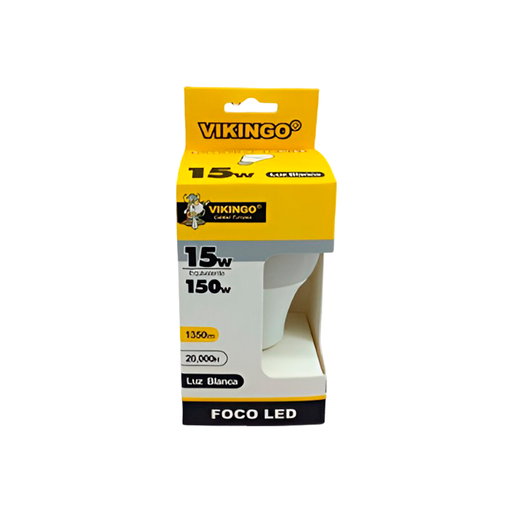 [102086] Bombillo led 15w e27 6500k vikingo ll-15