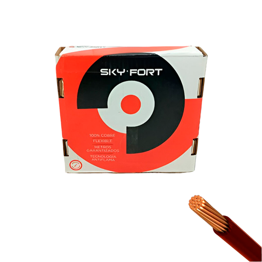 [122488] Cable electricidad 12 awg 19h thhn 328' sky-fort rojo