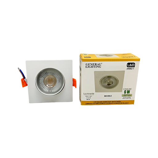 [143604] Lampara panel empotrable led 6w 3000k cuadrado 24062-1