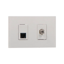 Tomacorriente red rj45/tv nobile 2292 blanco