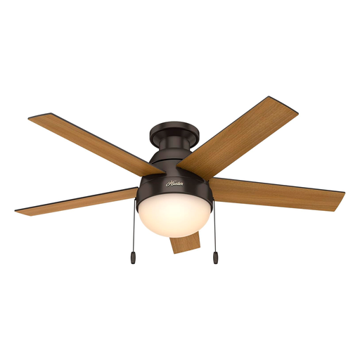 [92093] Ventilador techo 46" 5a 2l hunter 59268 bronce