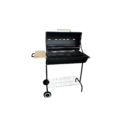 [113690] Asador cuadrado 1est madera con tapa/llantas sk133