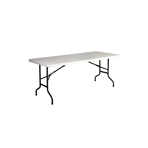 [90878] Mesa plastica/metal plegable 183x75x74.5cm 183 blanco