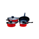 Olla acero/carbon 7pc scc-002 rojo