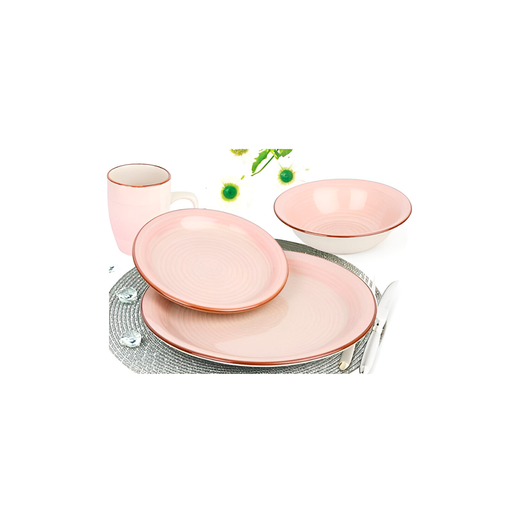 [124666] Vajilla ceramica 16pc dsc0700 rosada