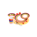 Vajilla ceramica 16pc trh1290-5 rosado/azul/verde