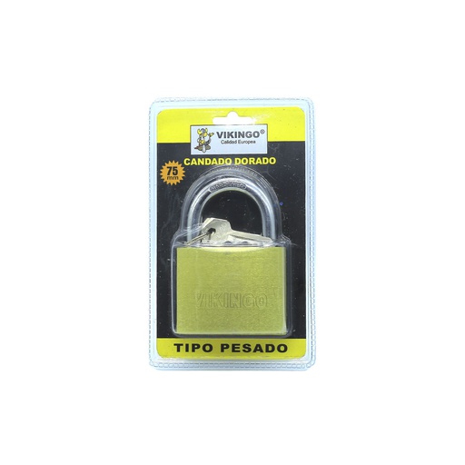 [28378] Candado dorado 75mm vikingo 8/bp75* brlister