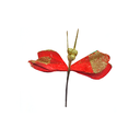 Flor navideña 19cm s23-003rd rojo/dorado