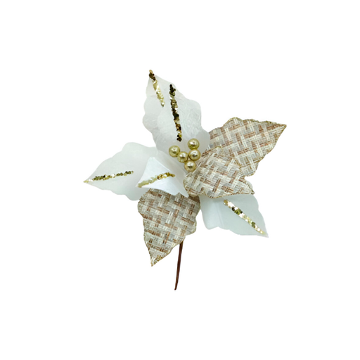 [130299] Flor navideña 23cm mh1112 blanco