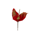 Flor navideña 25cm s23-26rg rojo/dorado