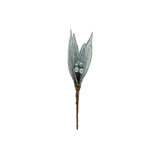[115612] Flor navideña 28cm stsd2309 plateado