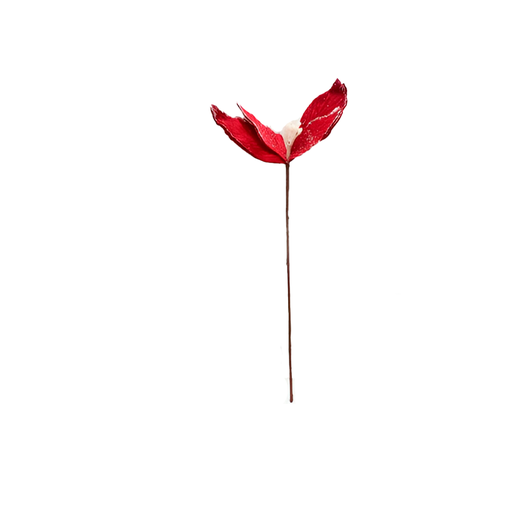 [130957] Flor navideña 30cm 2-cs1603-1197 rojo/blanco
