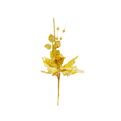 [92509] Flor navideña 52x23cm 2-lm1704-321 dorado
