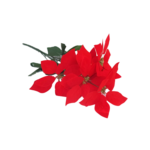 [115372] Flor navideña pascua 21x37cm 1602-931 blanco