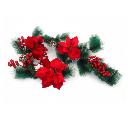 [85190] Guirnalda navideña con pascua180cm104226 rojo