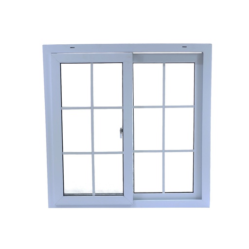 [100105] Ventana corrediza cuadriculado upvc  1 x 1 metros vento blanco