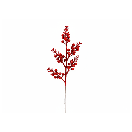 [124337] Rama navideña con bayas 45cm 2cs2201-0110 rojo