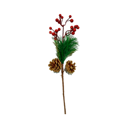 [116554] Rama navideña con bayas 45cm l20-680 roja