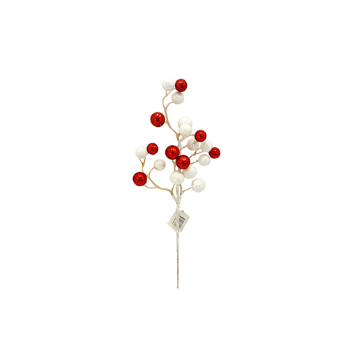 [103753] Rama navideña con bayas 45cm rojo/blanco