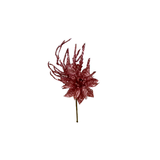 [116539] Rama navideña con flor 23cm l21-760 rosado