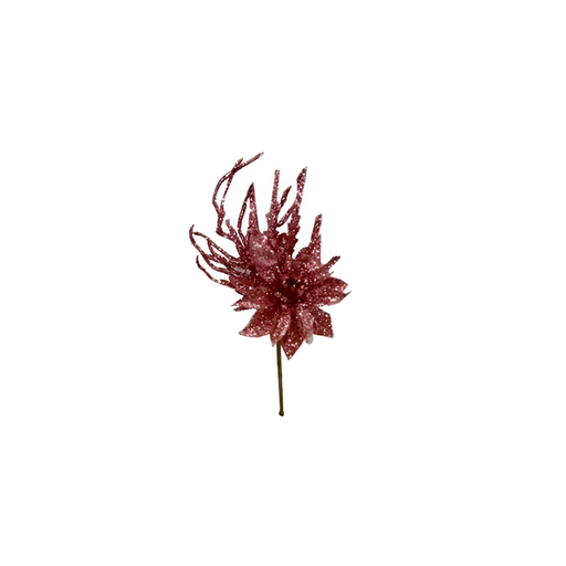 [116547] Rama navideña con flor 30cm l21-768 rosado
