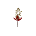 Rama navideña con flor 52cm 023023r rojo/dorado
