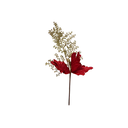 Rama navideña con flor 52cm 023109r rojo/dorado