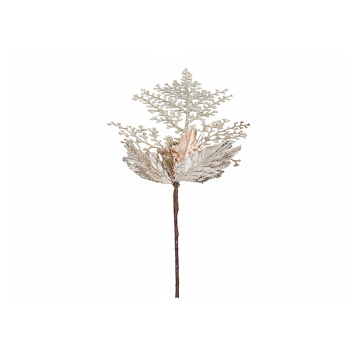 [129486] Rama navideña con flor 52cm x2023109c champagne