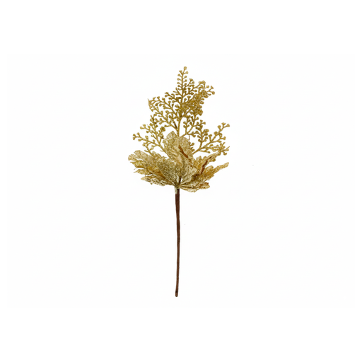 [129480] Rama navideña con flor 52cm yx2023109g dorado