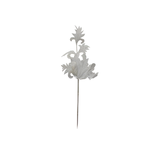 [129469] Rama navideña con flor 53cm yx2023017w blanco