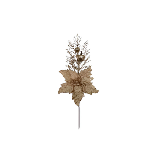 [129495] Rama navideña con flor 53cm yx2023293 dorado