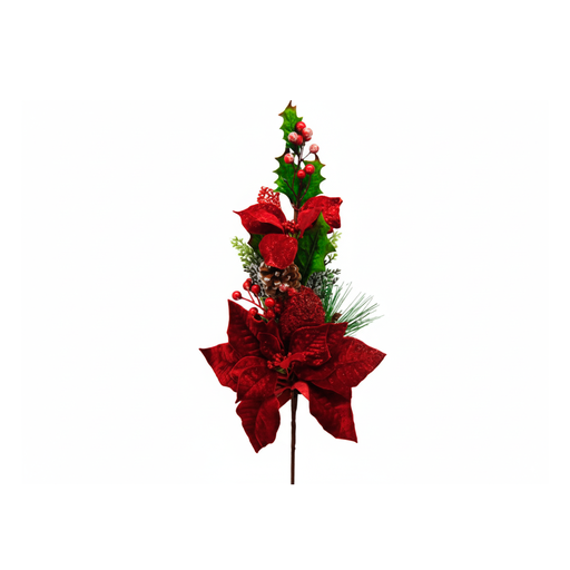[85205] Rama navideña con pascua 30cm xs1042406r roja