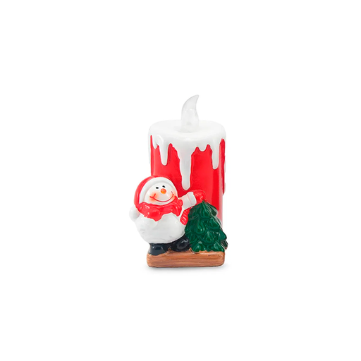 [129433] Vela navideña decorativa con luz 6.5x6x12cm 302-4121