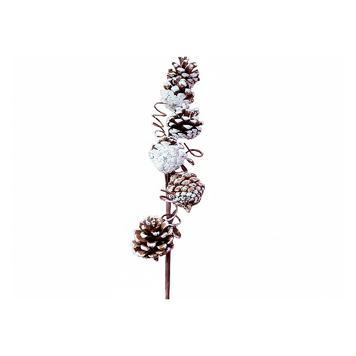 [148262] Rama navideña con bellota 52cm hdw24-1367 cafe