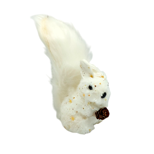 [115277] Adorno navideño ardilla 16x8cm cs2103-1083 blanco