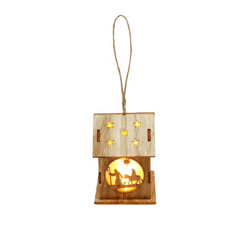 [124204] Adorno navideño casa colgar con luz 7x9cm varios diseños