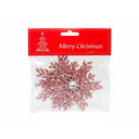 Adorno navideño copo nieve colgar 2pc 11.5cm rojo
