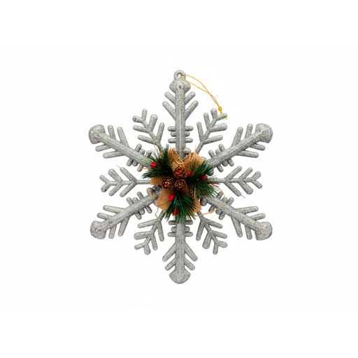 [92372] Adorno navideño copo nieve colgar 30cm 4-227 varios colores