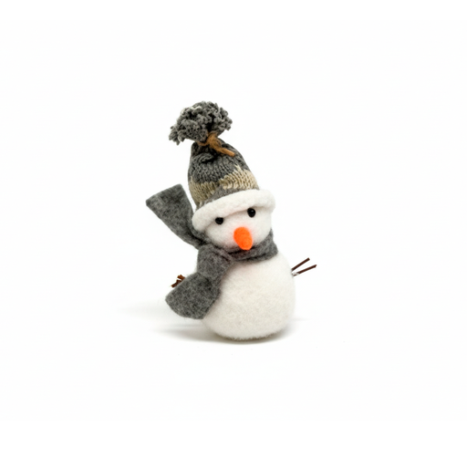 [129571] Adorno navideño muñeco nieve 4x10cm 12428 blanco