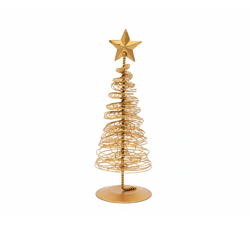 [130592] Adorno navideño pino 6x20cm de metal dorado