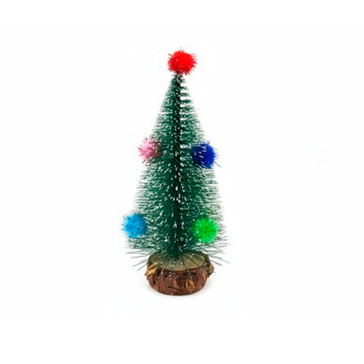 [129898] Adorno navideño pino con nieve 15cm verde