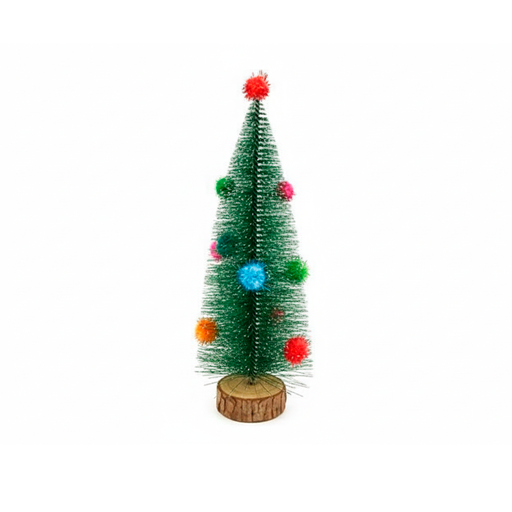 [129899] Adorno navideño pino con nieve  25cm verde