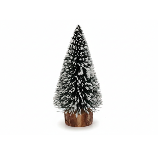 [129370] Adorno navideño pino con nieve  8cm ch-06-08 verde