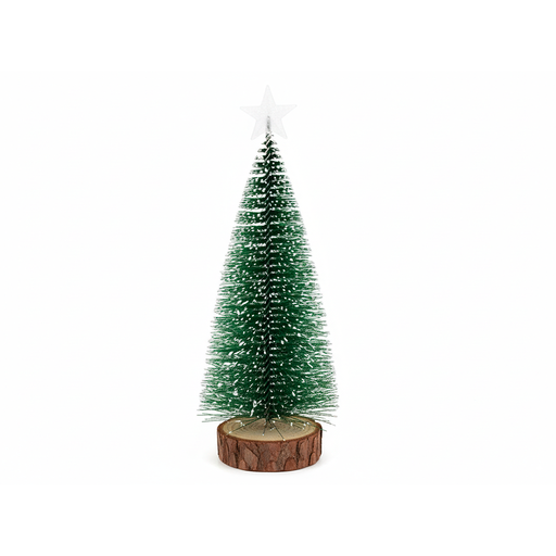 [129905] Adorno navideño pino con nieve con luz 34cm verde