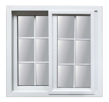 [100107] Ventana corrrediza cuadriculada upvc 1.2 x 1.2 metros vento blanco