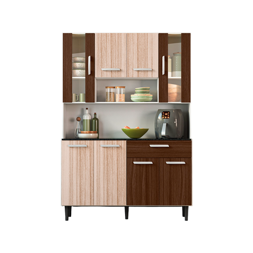 [103950] Mueble mdf para cocina kit 120x38x174 centimetros poliman cafe