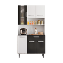 Mueble mdf para cocina poliman negro con blanco