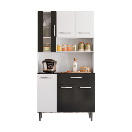 [103951] Mueble mdf para cocina poliman negro con blanco